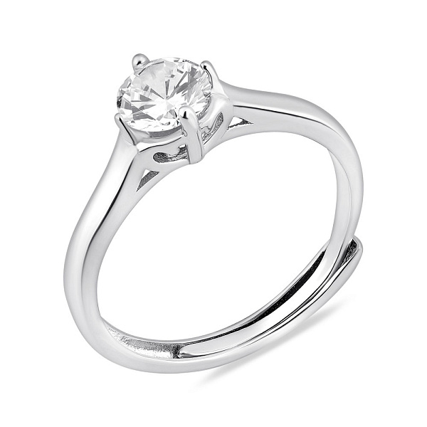 Серебряное кольцо с одним фианитом (арт. 7501/8094) – изображение 1