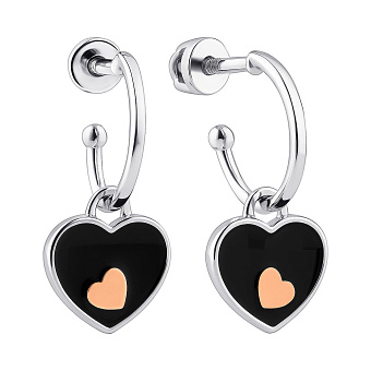 Серьги-пусеты из серебра с золотой накладкой (арт. 7218/061ечсю)