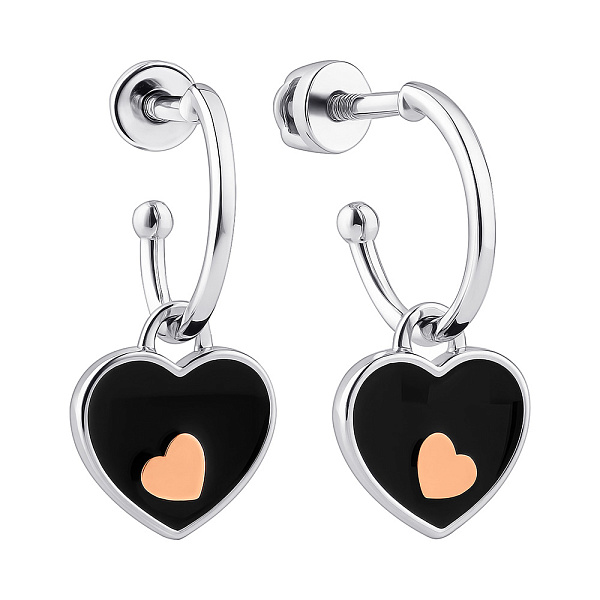 Серьги-пусеты из серебра с золотой накладкой (арт. 7218/061ечсю) – изображение 1