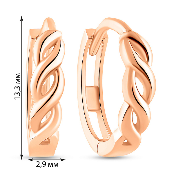 Золотые серьги-кольца (арт. 109303/15) – изображение 2