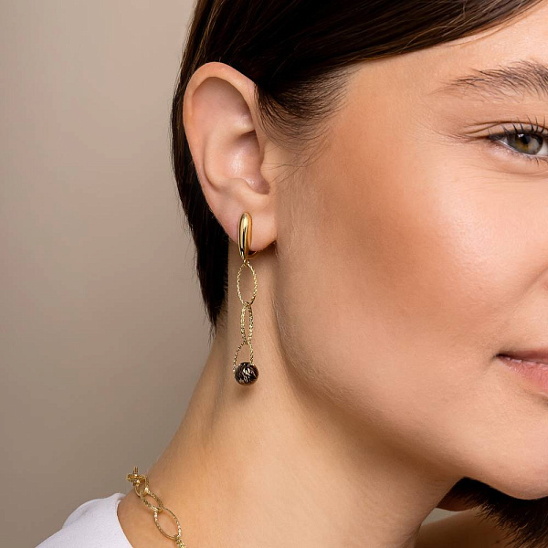 Золотые сережки Francelli с подвеской (арт. 1091318жкр) – изображение 2