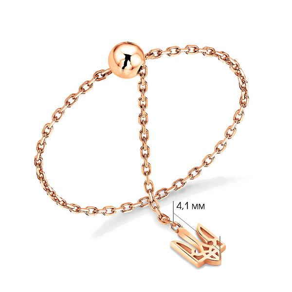 Золота патріотична каблучка Тризуб FLY (арт. 1401132) – зображення 6