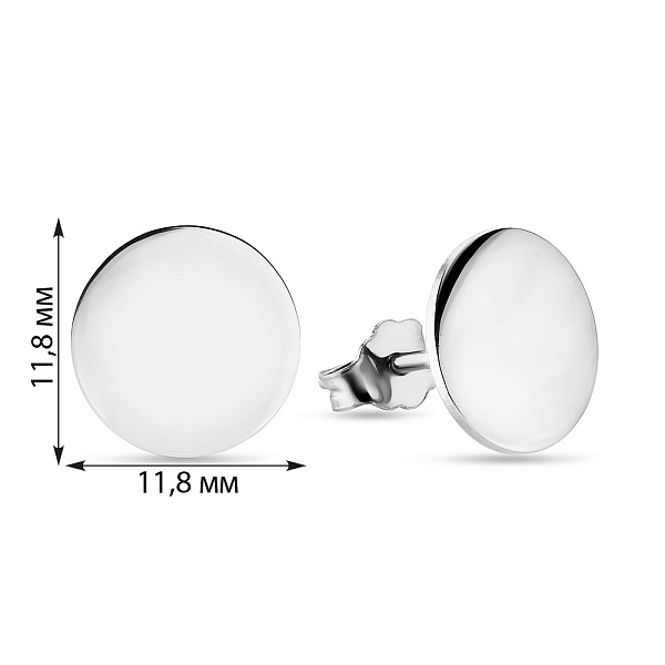 Золотые серьги пусеты «Монеты» (арт. 105708б) – изображение 3