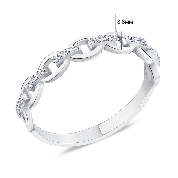 Кольцо из серебра с фианитами (арт. 7501/5812) – изображение 2
