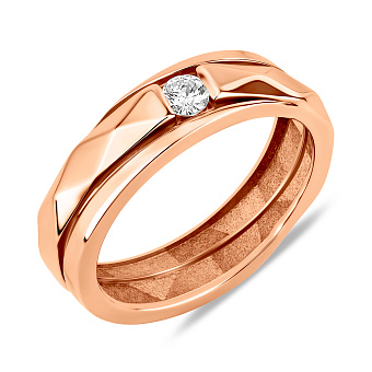 Фото Золотое кольцо с фианитом (арт. 1401019)