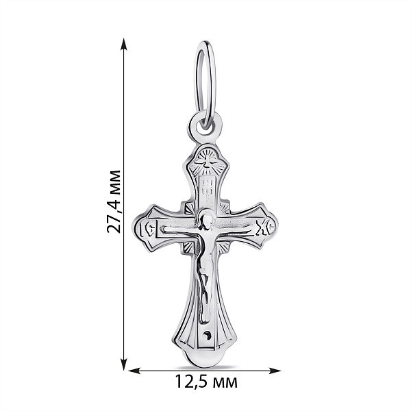 Серебряный крестик без камней (арт. 7504/2-0038.0.2) – изображение 2