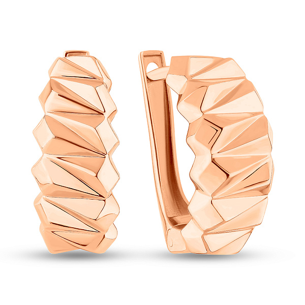 Серьги из красного золота без камней (арт. 1091301) – изображение 1