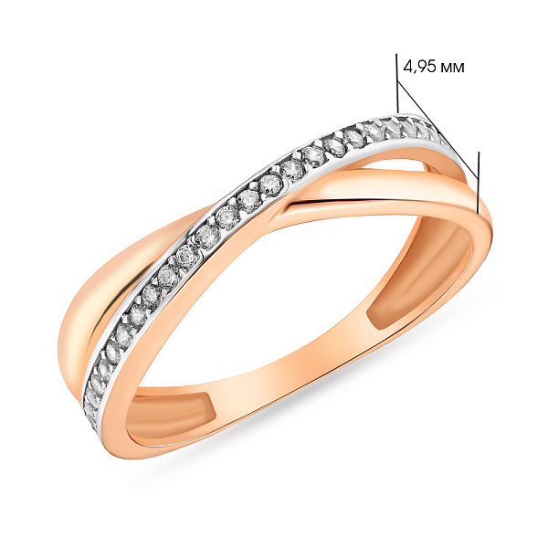 Каблучка золота з фіанітами (арт. 151590) – зображення 2