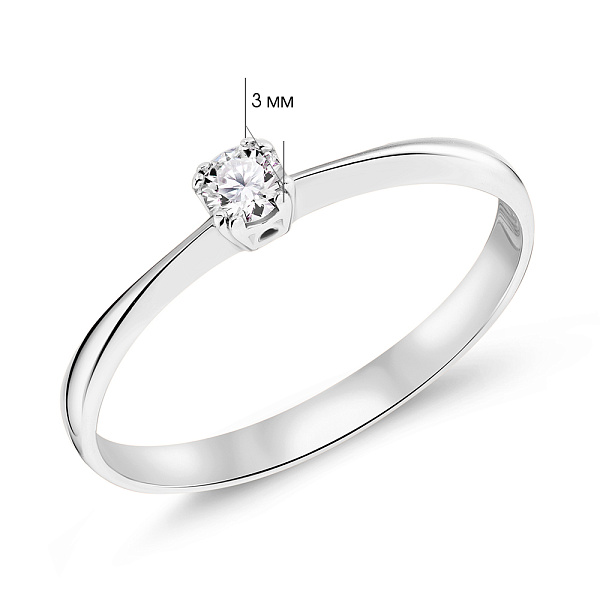 Кольцо из белого золота с бриллиантом (арт. 1108719202) – изображение 2