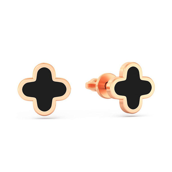 Золоті сережки-пусети з емаллю (арт. 111212еч) – зображення 1