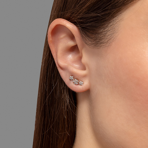 Сережки з червоного золота з діамантами (арт. Т011675020) – зображення 2