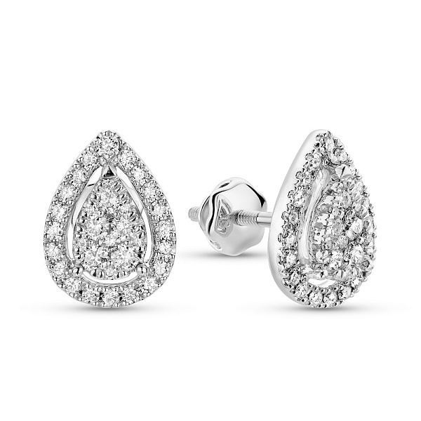 Серьги из белого золота с бриллиантами (арт. С341625040б) – изображение 1