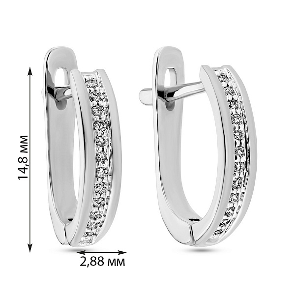 Золоті сережки з доріжкою з діамантів (арт. С341101010б) – зображення 3