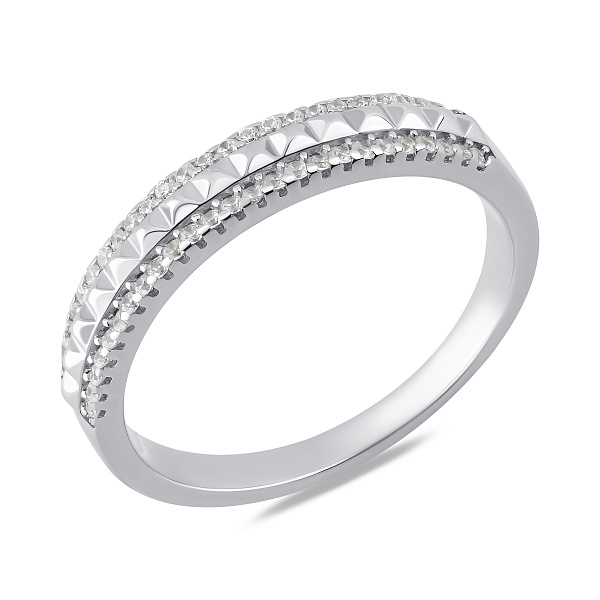 Серебряное кольцо с дорожкой из фианитов (арт. 7501/2184287) – изображение 1
