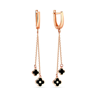 Сережки из золота с эмалью (арт. 108097еч)