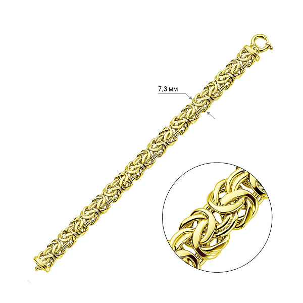 Браслет из желтого золота плетение Лисий хвост (арт. 320713ж) – изображение 4