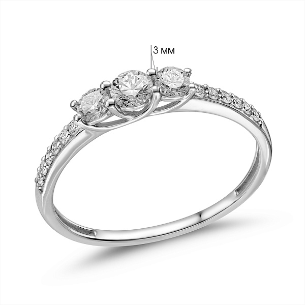 Золота каблучка з діамантами (арт. К011252040б) – зображення 8