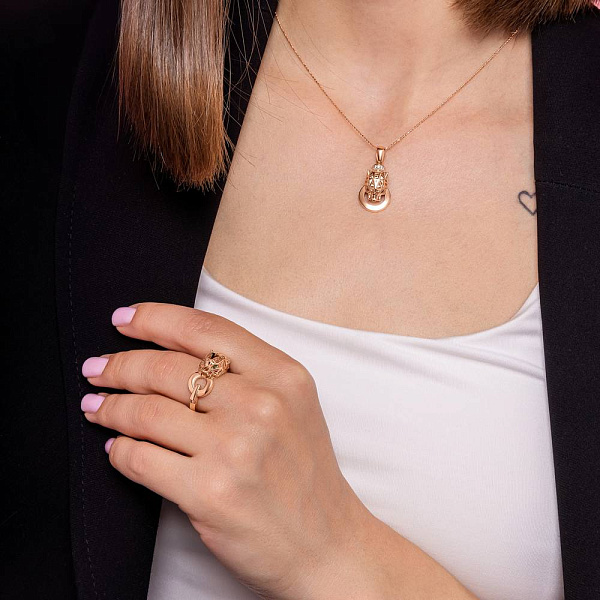 Золотое кольцо Пантера (арт. 156295з) – изображение 4