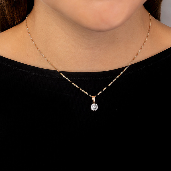 Кулон из красного золота с бриллиантами (арт. П011374020) – изображение 3