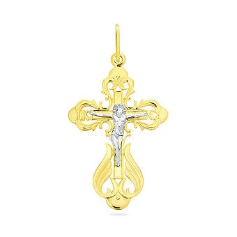 Ажурный золотой крестик с распятием (арт. 501622ж)