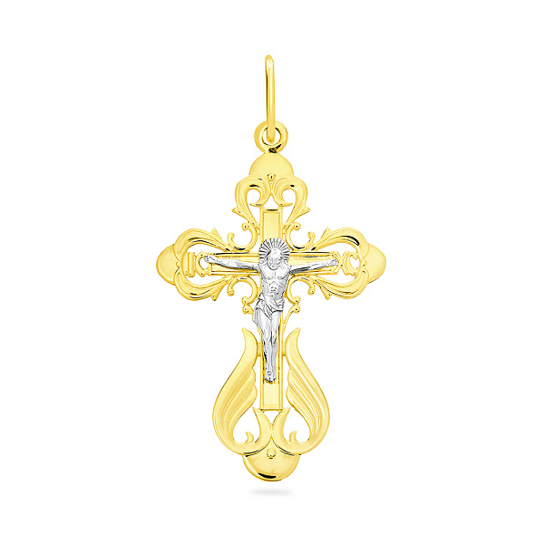 Ажурный золотой крестик с распятием (арт. 501622ж) – изображение 1