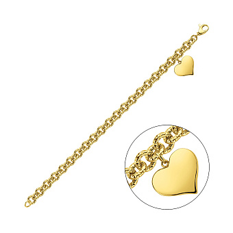 Браслет из желтого золота с сердечком (арт. 3261020ж)