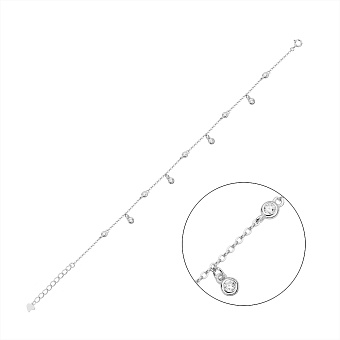 Фото Серебряный браслет с фианитами (арт. 7509/3131)