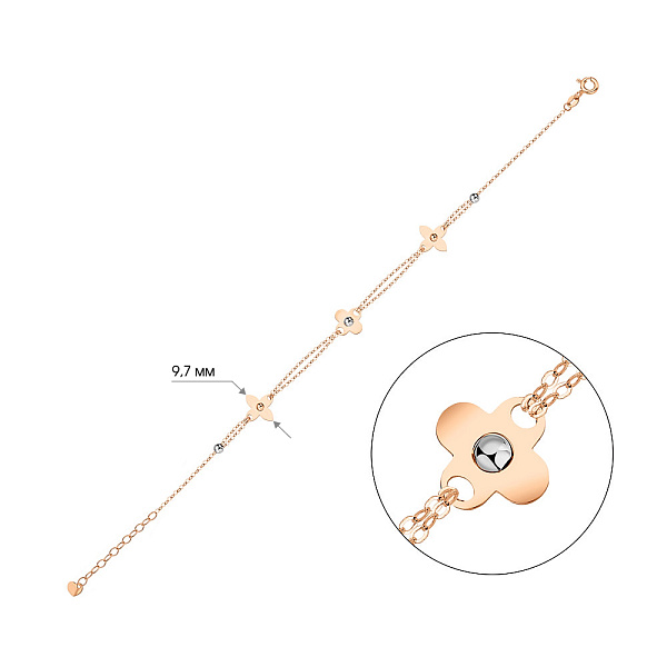 Браслет из красного и белого золота (арт. 326523кб) – изображение 4