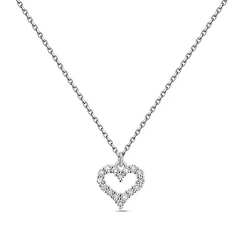 Срібне кольє Серце з фіанітами (арт. 7507/2346)