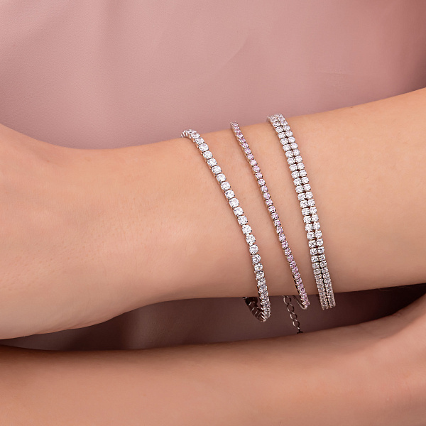 Срібний браслет з доріжкою з фіанітів (арт. 7509/1218/2) – зображення 3