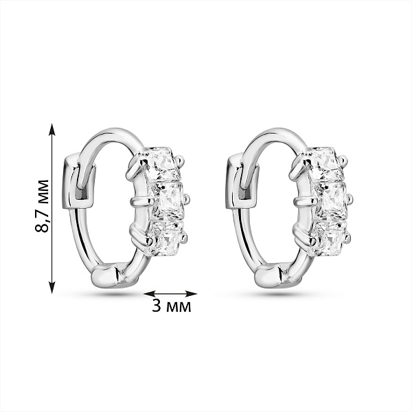 Серьги из серебра с фианитами (арт. 7502/9901) – изображение 2