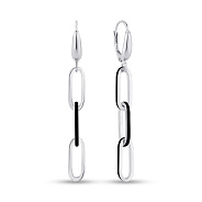 Фото Сережки з білого золота з емаллю  (арт. 1091608/1беч)