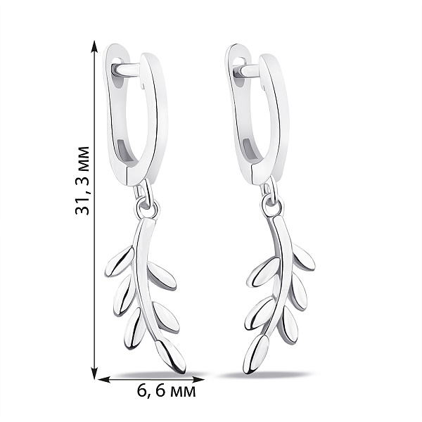 Срібні сережки без каменів (арт. 7502/9030) – зображення 2