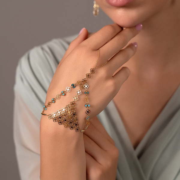 Золотой слейв-браслет Francelli с эмалью (арт. 3261041жег) – изображение 4