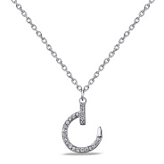 Колье серебряное Гвоздь с фианитами (арт. 7507/1971)