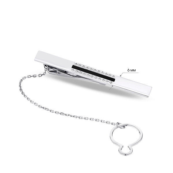 Срібний затискач для краватки з емаллю (арт. 7513/9630реч) – зображення 2