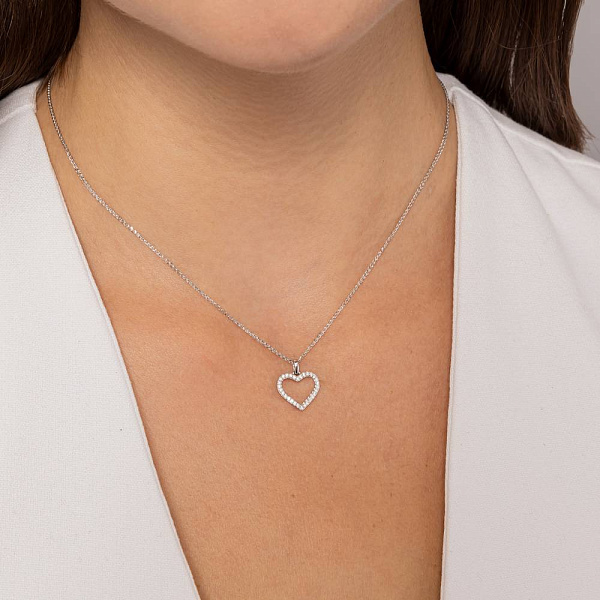 Золотий кулон Сердечко з діамантами (арт. П341680015б) – зображення 2