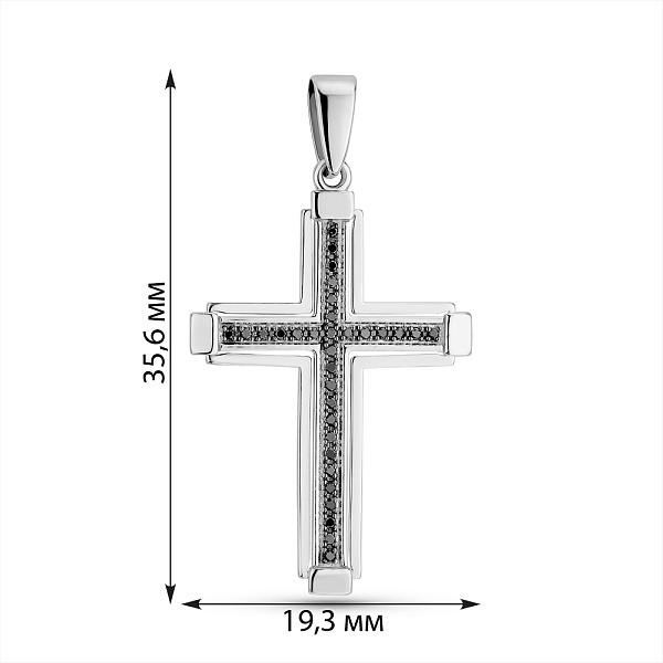 Крестик из белого золота с бриллиантами (арт. П011798010ббч) – изображение 3