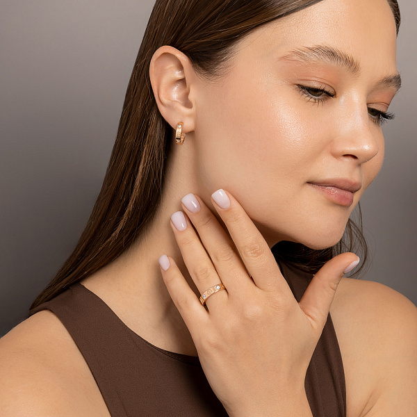 Сережки-конго з червоного золота (арт. 106110/15) – зображення 3