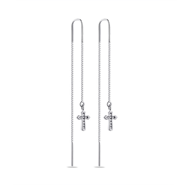 Сережки-протяжки зі срібла (арт. 7502/4979) – зображення 1