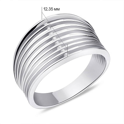 Многослойное кольцо из серебра без камней (арт. 7501/392кп)