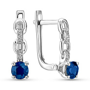 Фото Золотые серьги с сапфиром и бриллиантами (арт. С011322бс)