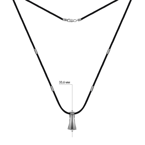 Шовковий шнурок зі срібними вставками (арт. 7307/2358ч) – зображення 3