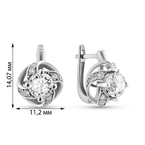 Золоті сережки з фіанітами (арт. 111045б) – зображення 2