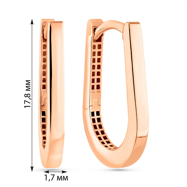 Серьги из красного золота (арт. 1091312/15) – изображение 4