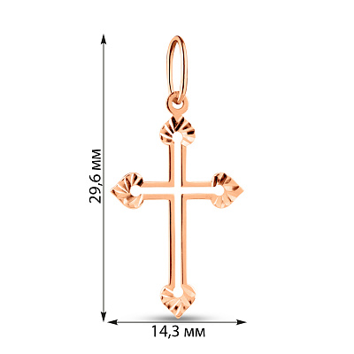 Крестик из красного золота с алмазной гранью (арт. 440872/25а)