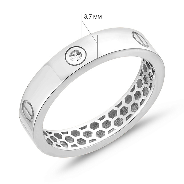 Кольцо из белого золота с фианитами (арт. 155073б) – изображение 2