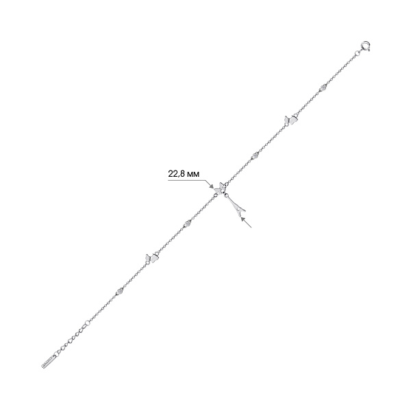 Серебряный браслет с подвеской и фианитами (арт. 7509/3028н) – изображение 2
