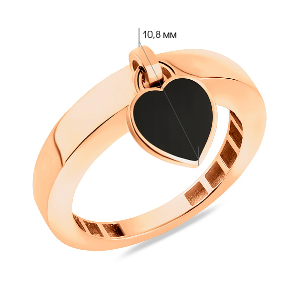 Золотое кольцо с подвеской (арт. 156126еч) – изображение 2