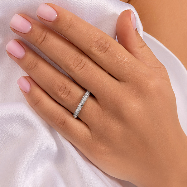 Кольцо из белого золота с бриллиантами (арт. К28153060б) – изображение 2